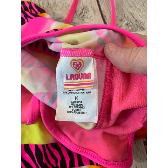 LAGUNA Girl’s Wild Zebra Tankini Swim Set / Size: 10 - Picture 9 of 10
